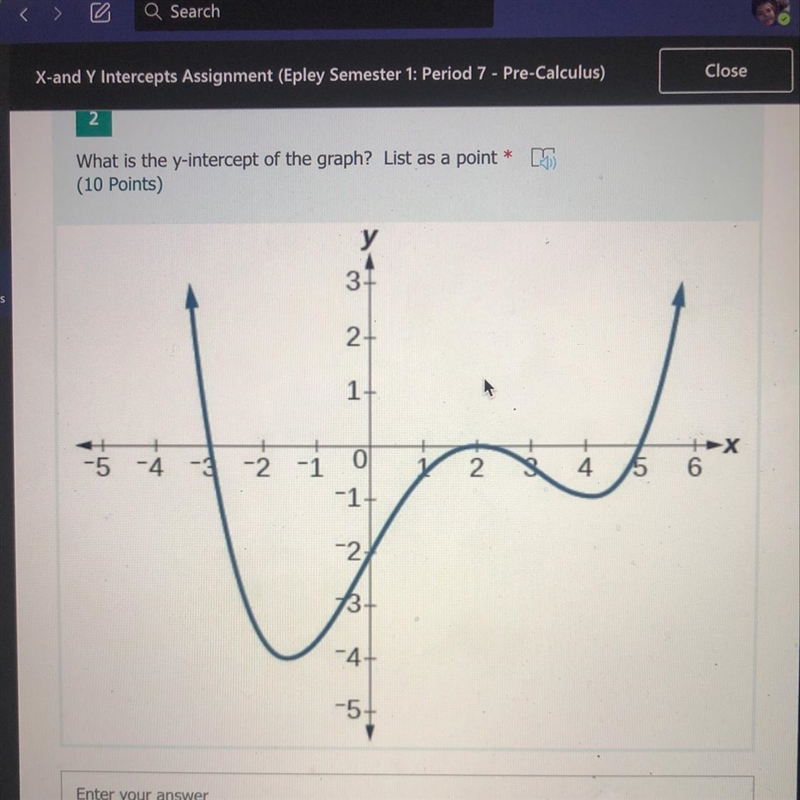 I do not understand how to find the x and y intercept on the graft. Please help!-example-1