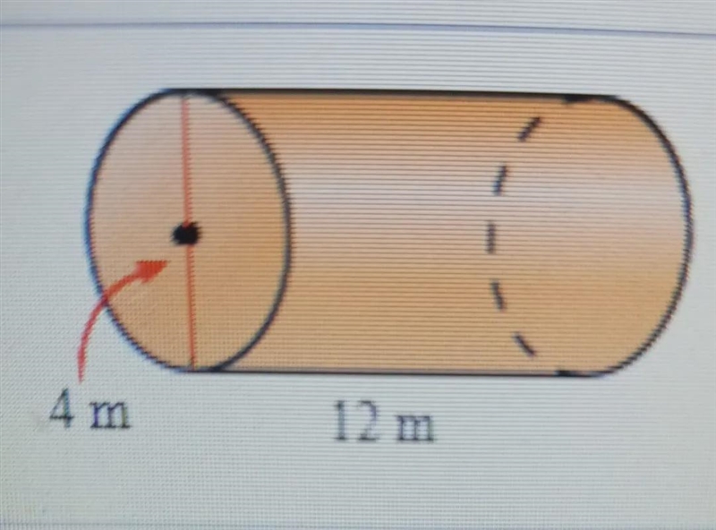 Find the lateral area of the cylinder .The lateral area of the given cylinder is _ m-example-1