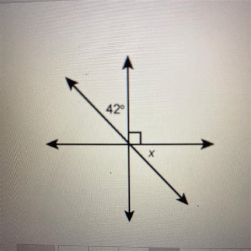 What is the measure of angle x? Enter your answer in the box. X =-example-1