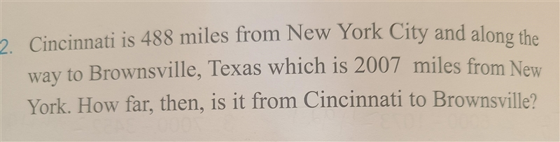 o from Mobile. How Tar IS Il IIUMI U 3117 12. Cincinnati is 488 miles from New York-example-1