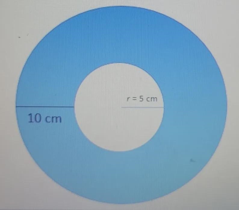 The area of the blue region is about ___ square cm. Use 3.14 for π.-example-1