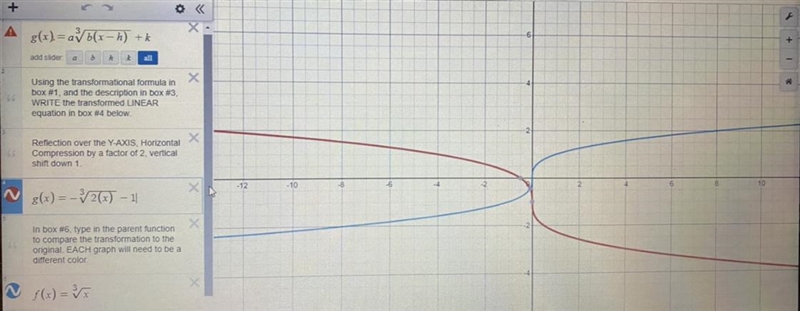 Is the equation on box 4 graphed correctly? Do I need to make corrections?-example-1