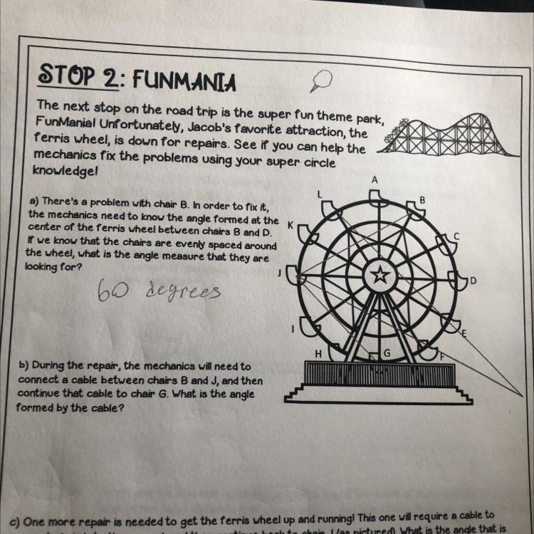 b) During the repair, the mechanics will need toconnect a cable between chairs B and-example-1