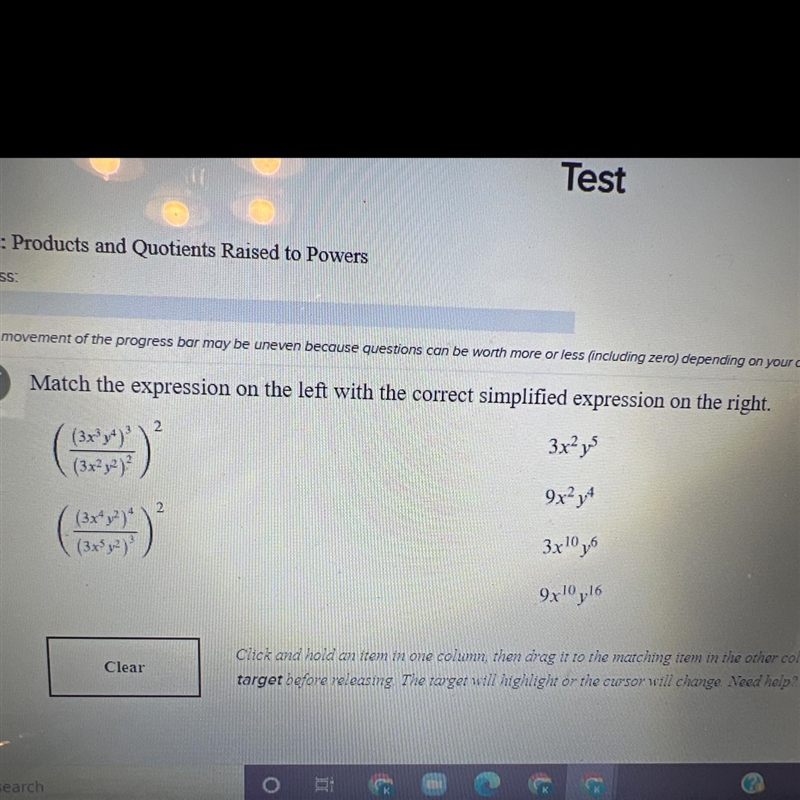 Match the expression on the left with the correct simplified expression on the right-example-1