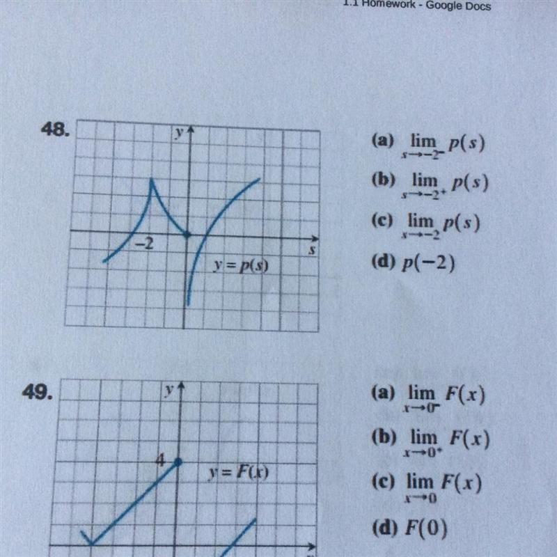 Number 48 Use the graph to estimate the limits and value of the function or explain-example-1