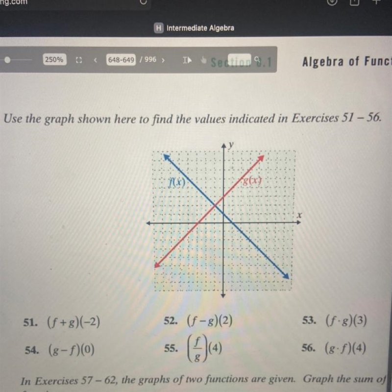 Question 51?Use the graph shown here to find the value indicated?-example-1