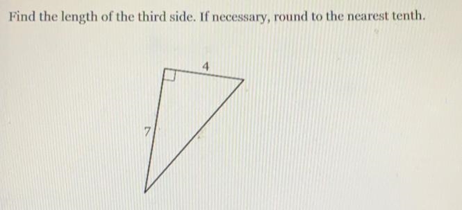 Find the length of the third side. If necessary, round to the nearest tenth.47-example-1