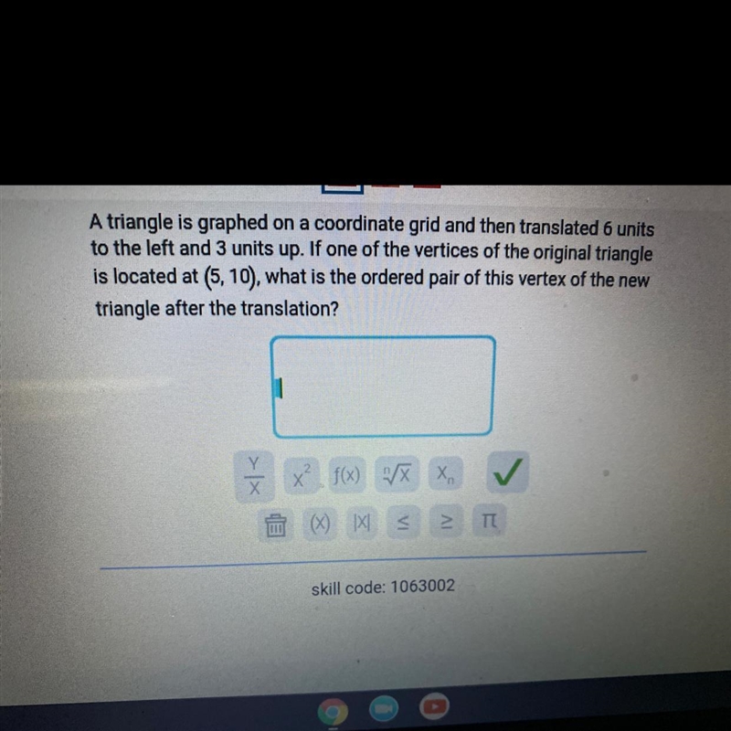 The following directions are in the pic. What is the ordered pair of this vertex of-example-1