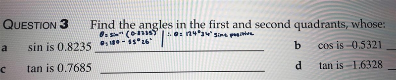 Hello, I need help solving question 3 c . This is relating to trigonometric relationships-example-1