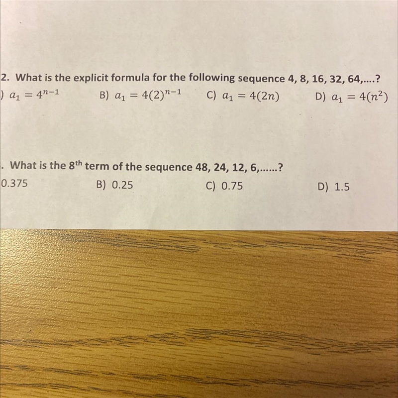 What is the explicit formula for the following sequence 4,8,16,32,64?-example-1