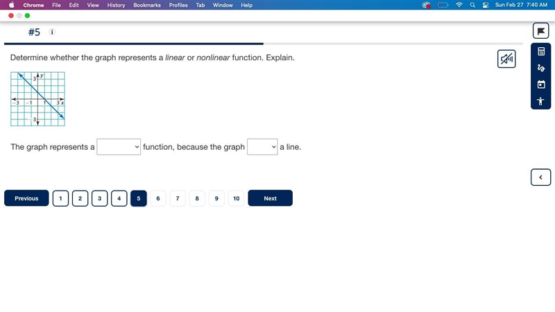 Determine whether the graph represents a linear or nonlinear function. function, because-example-1