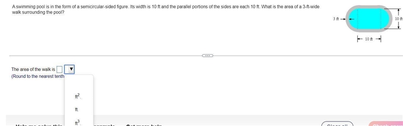 A swimming pool is in the form of a semicircular-sided figure-example-1