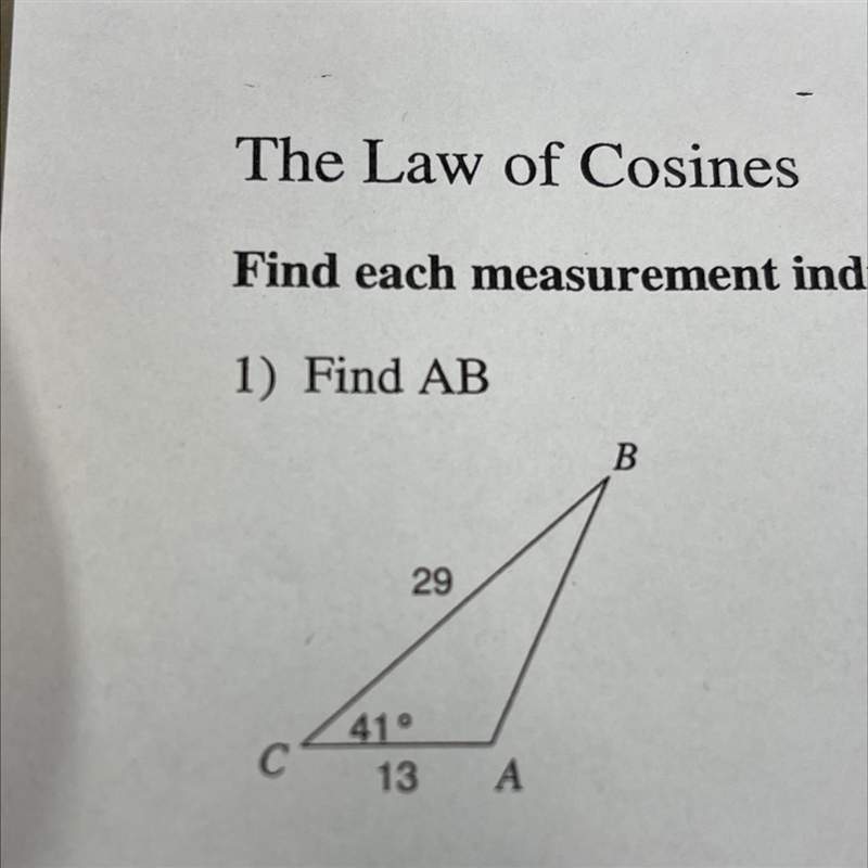 1) Find AB B 29 41° С 13 A-example-1