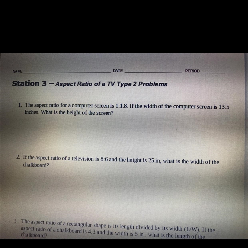 If the aspect ratio of a television is 8:6 and the height is 25 in, what is the width-example-1