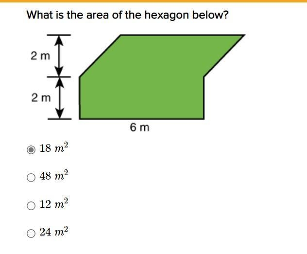 What is the area of the hexagon below?-example-1