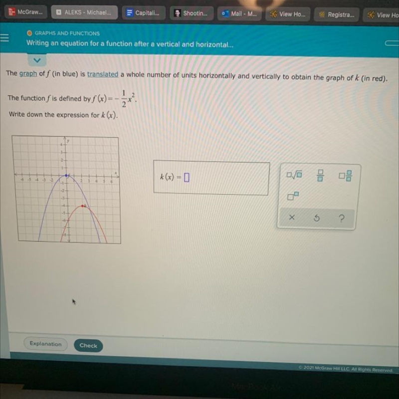 O GRAPHS AND FUNCTIONSWriting an equation for a function after a vertical and horizontal-example-1