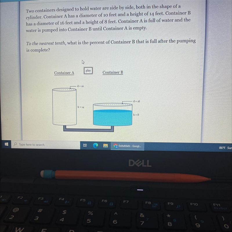 What is container B that is full after the pumping is complete ?-example-1