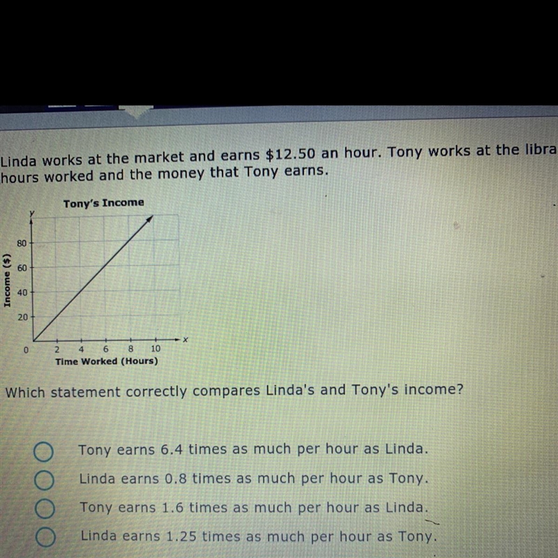 Linda works at the market and earns $12.5 an hour. Tony works at the libaray. The-example-1