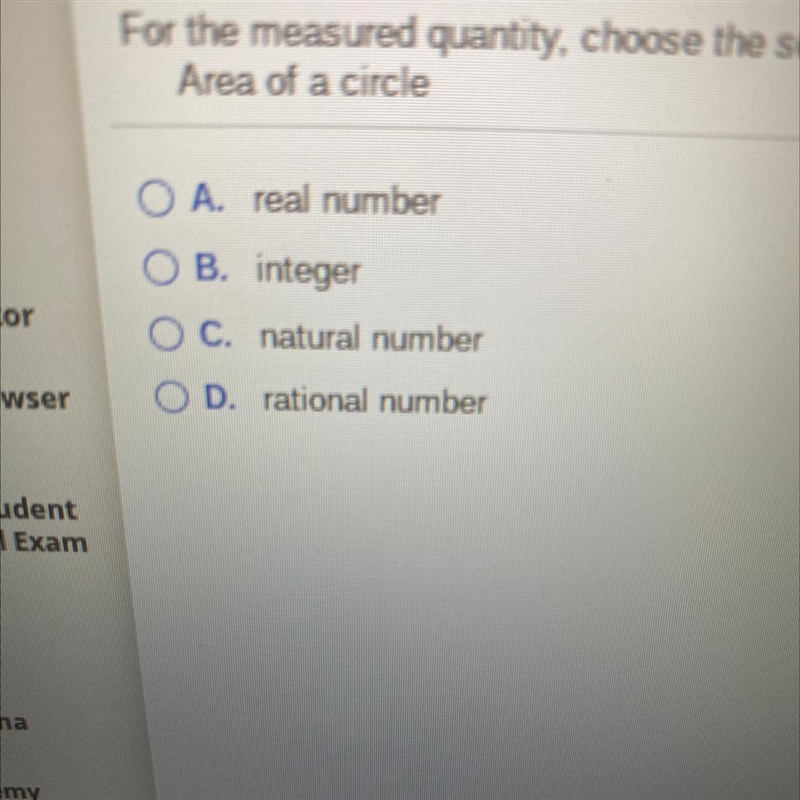 For the measured quantity, choose the set of numbers that is most appropriate to describe-example-1