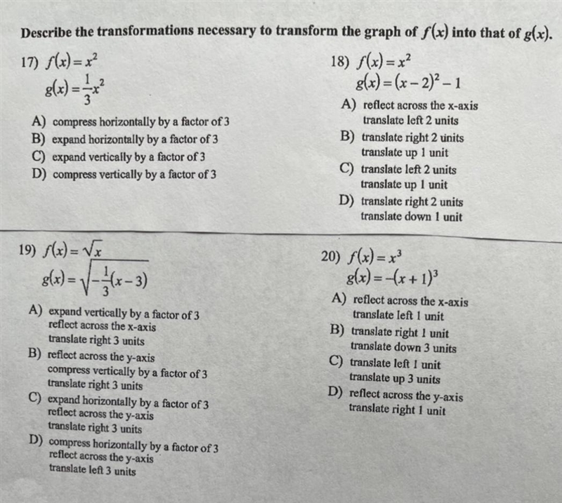 Describe the transformations necessary to transform the graph of f(x) into that of-example-1