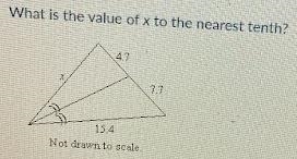 Geometry What is the value of x to the nearest tenth?-example-1