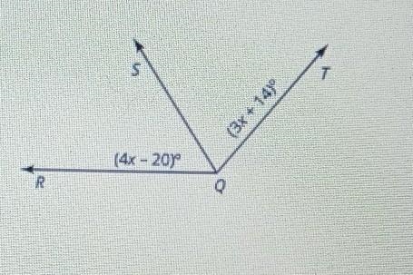 If the m RQT = 155 degrees, determine m RQS.-example-1