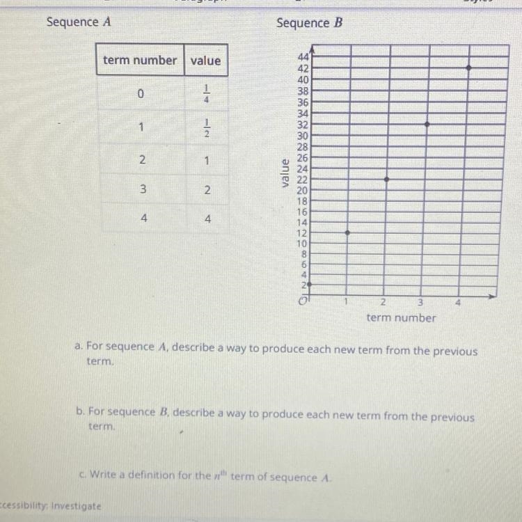 help me with this please (d) Write a definition for the nth term of sequence B(e) If-example-1