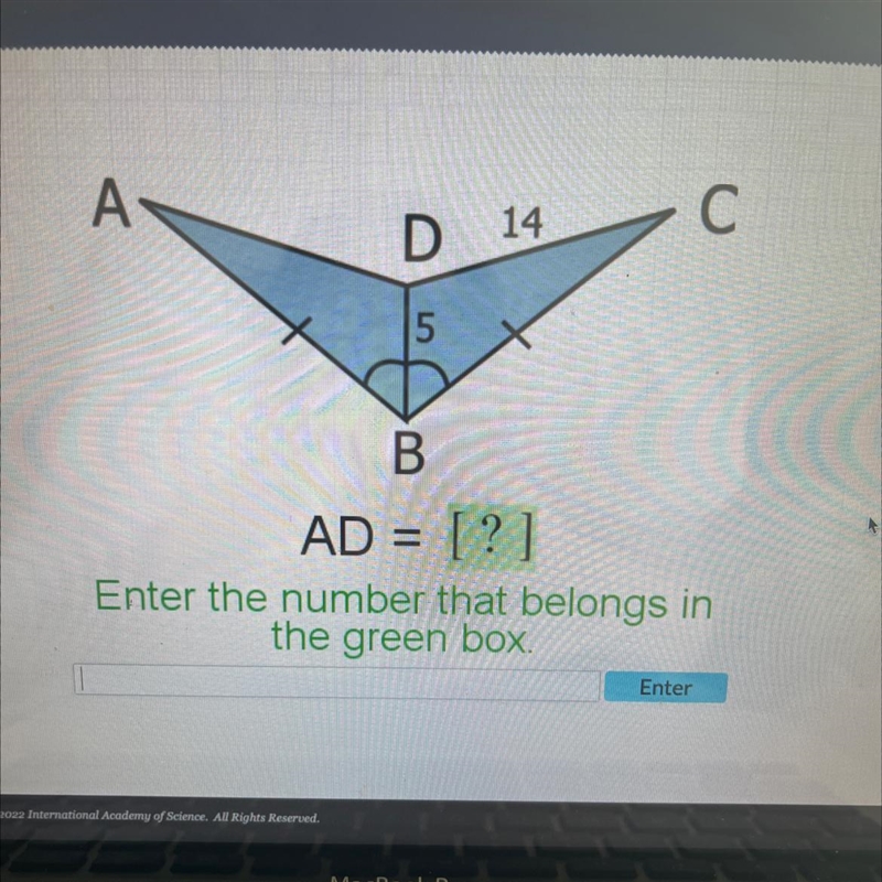 Enter the number that belongs in the green box AD =-example-1