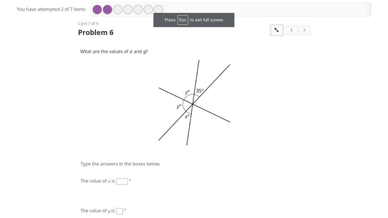 What are the values of a and y The value of a is The value of y is-example-1