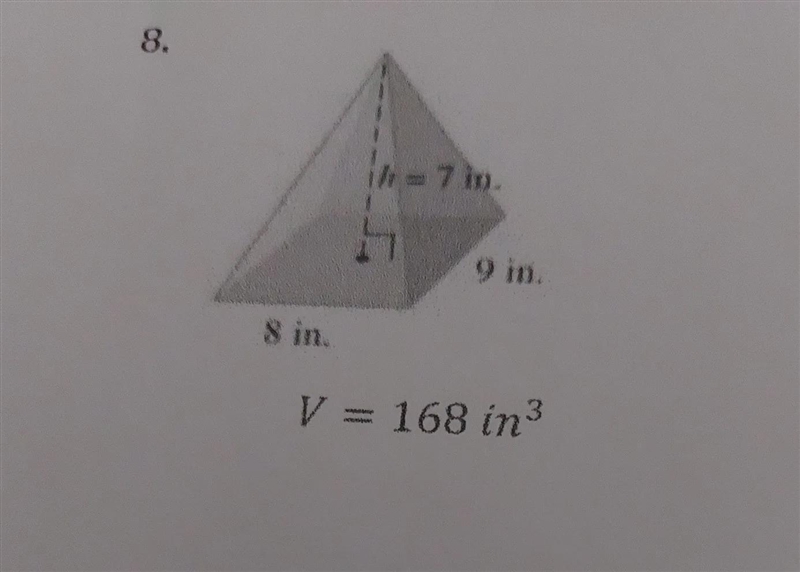 Find the volume of pyramid. the base is a rectangle.-example-1