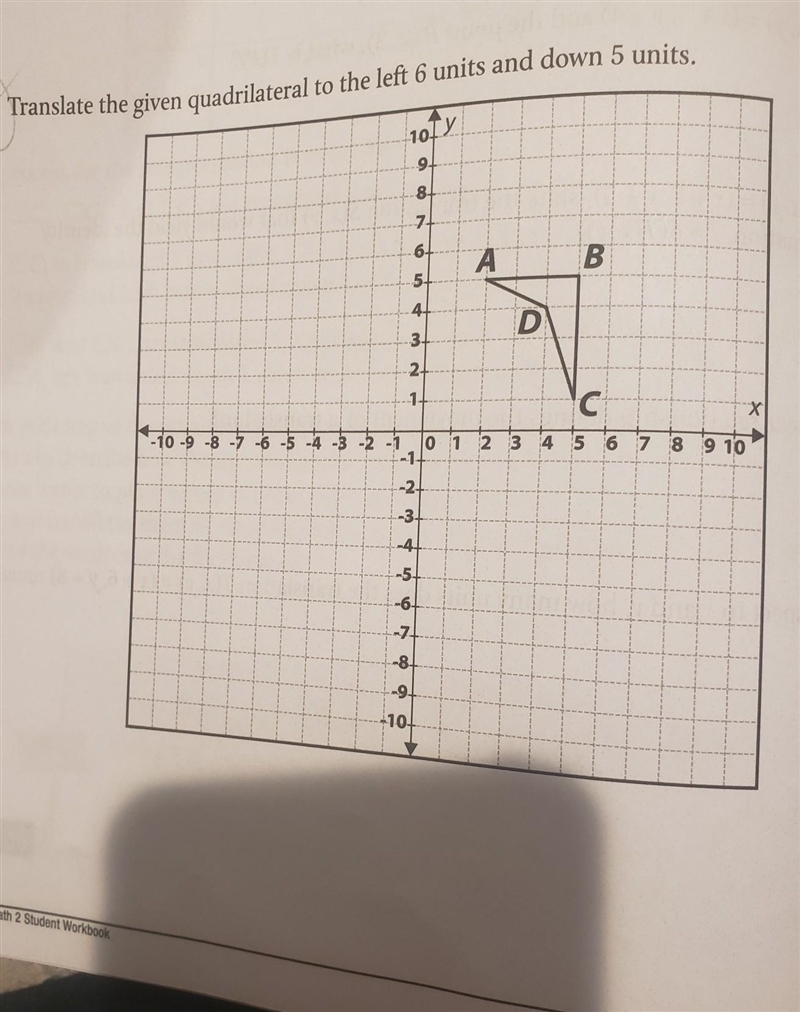 Translate the given quadrilateral to the left 6 units and down 5 units. please show-example-1