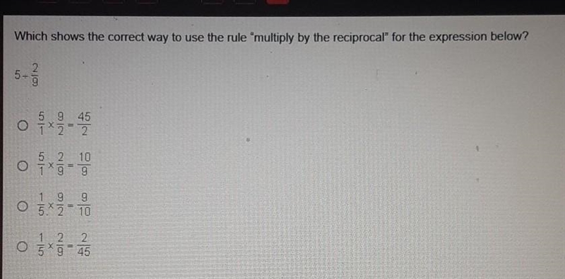 Which shows the correct way to use the rule 'multiply by the reciprocal" for-example-1