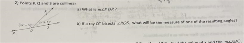 Points P,Q and S are Collinear a) What is m-example-1