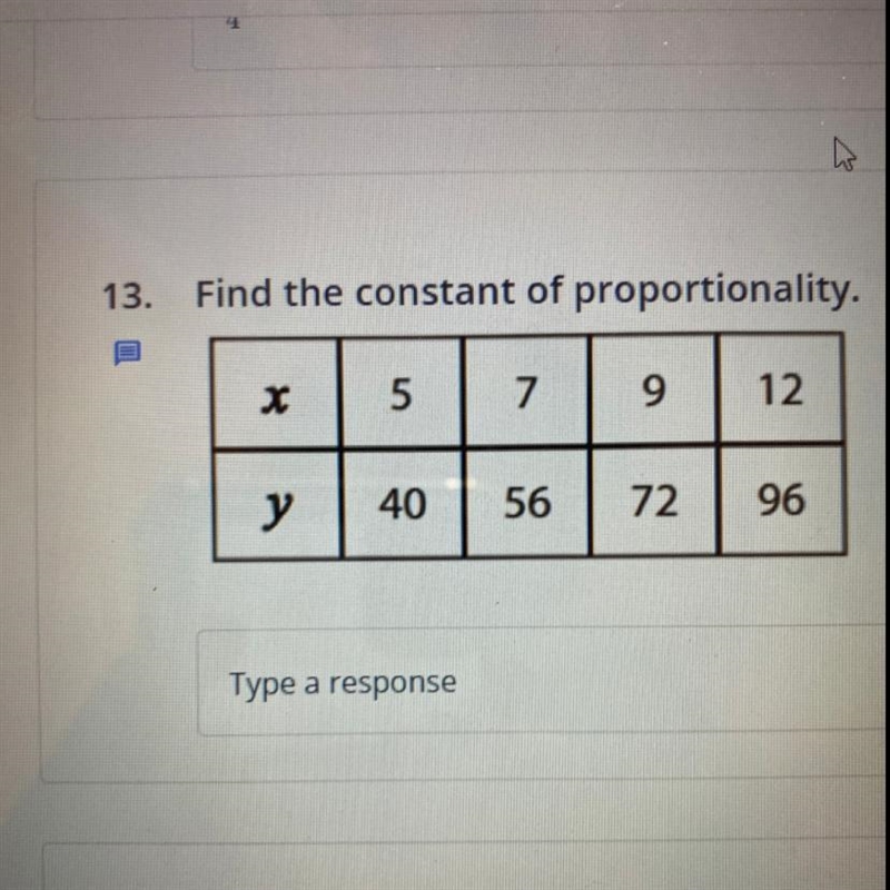 HELP ME PLEASE!!!!!! Find the constant of proportionality.-example-1