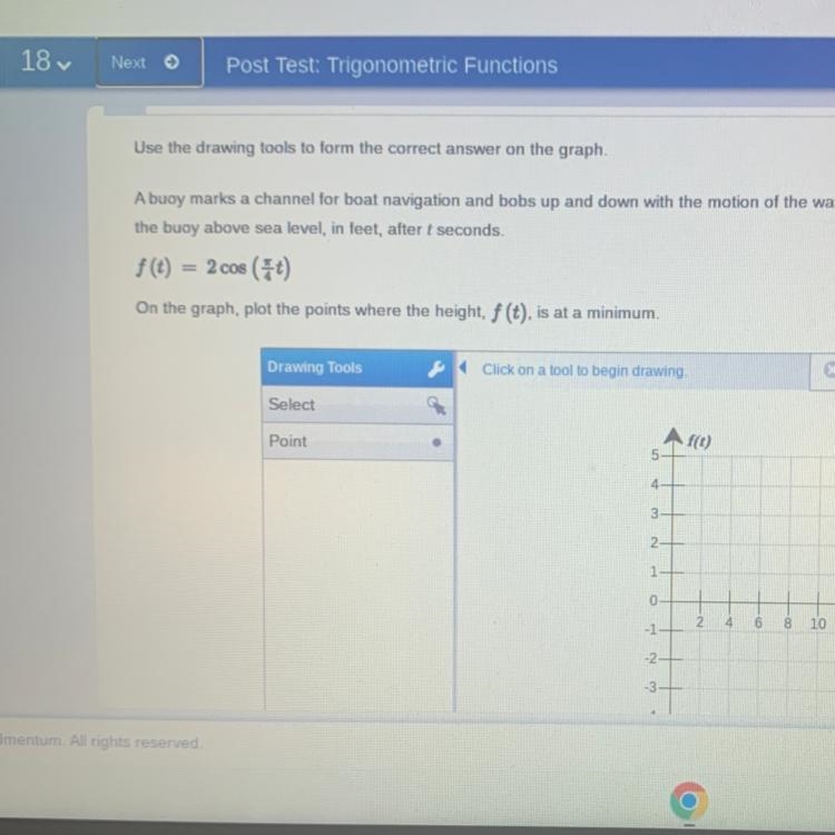 Use the drawing tools to form the correct answer on the graph. A buoy marks a channel-example-1