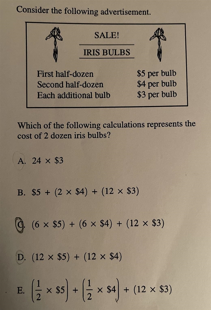 Consider the following advertisement.Which of the following calculations represents-example-1