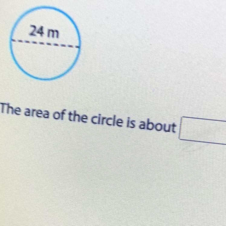 What is the area of the circle 24m-example-1