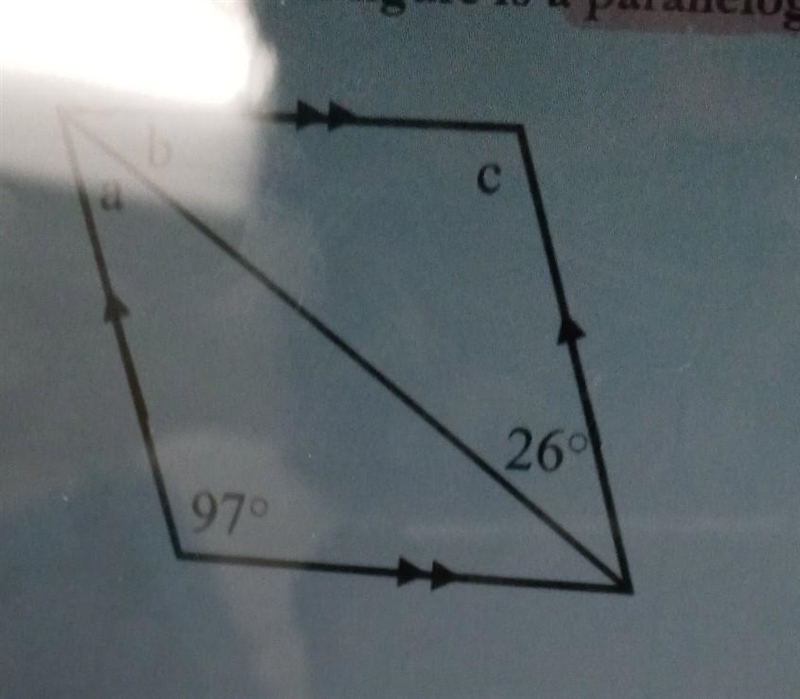 Can u find a b and c its parallelogramthank u-example-1