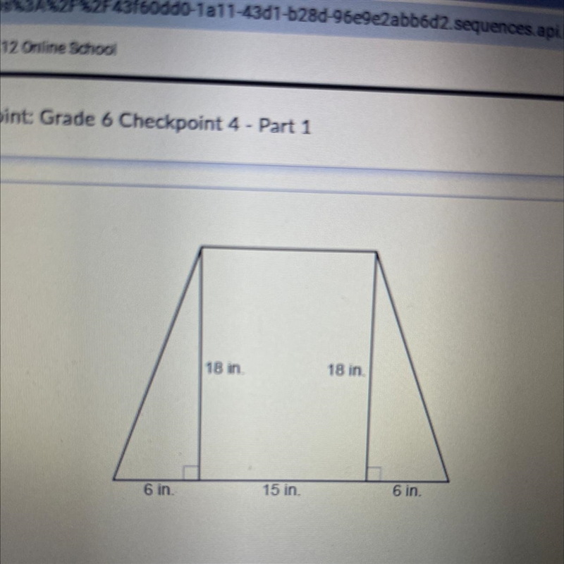 Calculator What is the area of the trapezoid? 18 in 18 in. Enter your answer in the-example-1