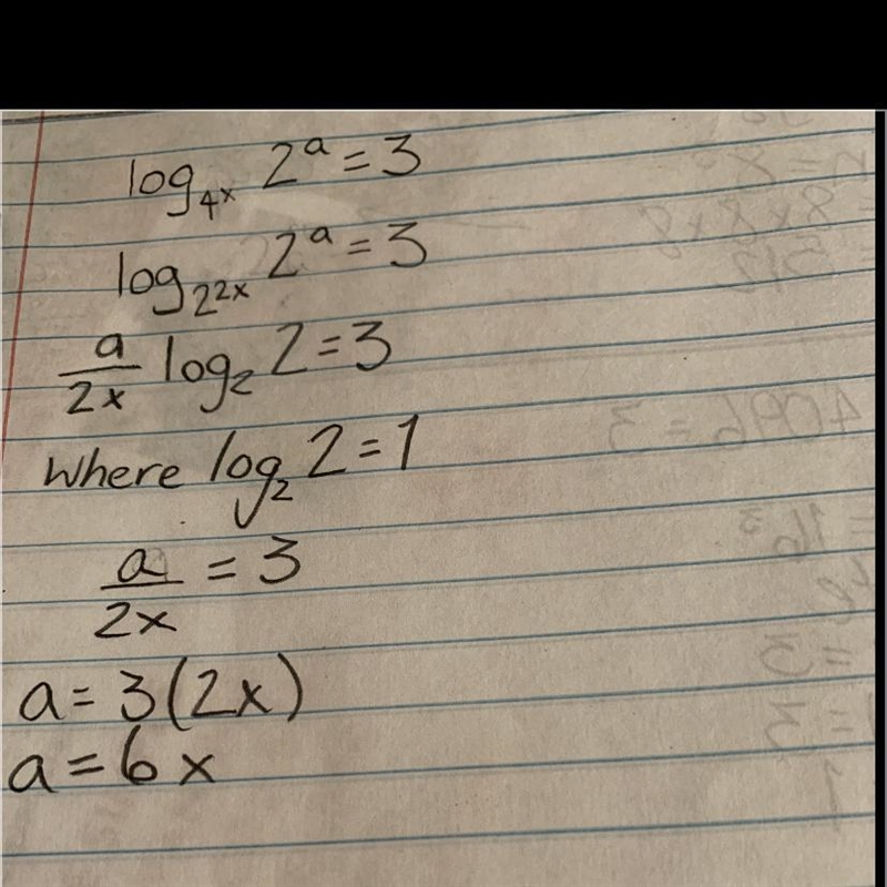 Please answer me this: Am I correct? In the picture provided, I solved a logarithmic-example-1