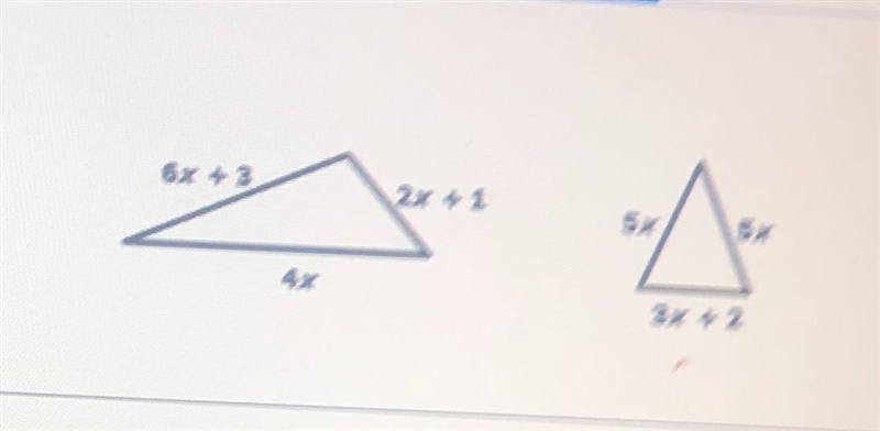 Eltel uie diswer the space provided.The two triangles shown have the same perimeters-example-1