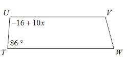 PLEASE HELP!!!!!!!!!!!!!!!! Solve for [x]. Each figure is a trapezoid.-example-1