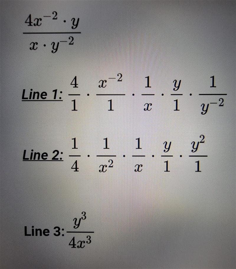 18. A student turned in the following incorrect work. - In what line was the mistake-example-1