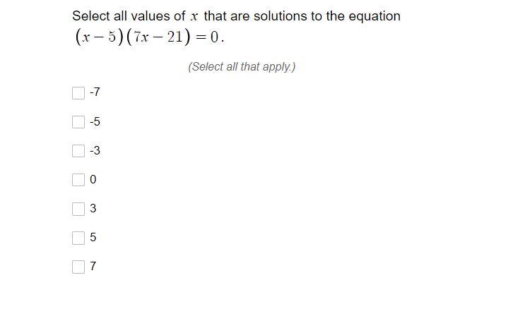 Select all x values that are solutions to the equation-example-1