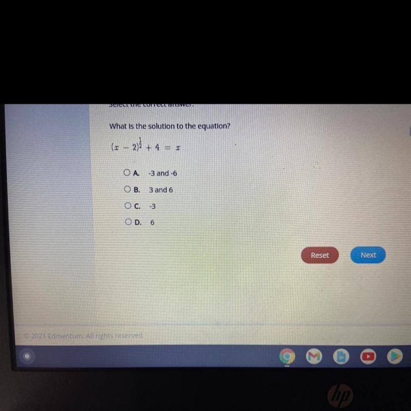 Select the correct answer.What is the solution to the equation?(1 - 2)2 + 4 = 1-Ο Α.-3 and-example-1