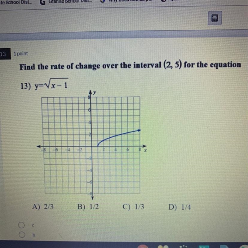 Find the rate of change over the interval (2, 5) for the equation13) y=x-1-6-4-26A-example-1