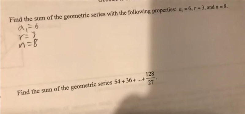 Please help me find the sum of this series: a1: 6, r=3, n=8-example-1