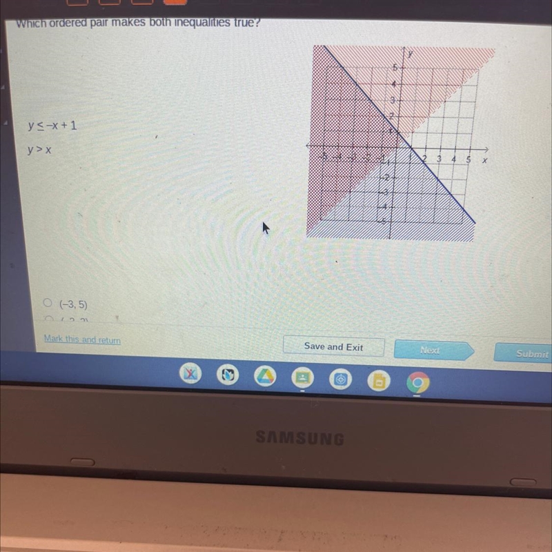 Need help am being timed pls Which ordered pair makes both inequalities true? ys-X-example-1