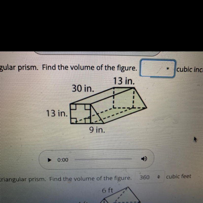 Volume of rectangle and triangle problem. The one that has no answer-example-1