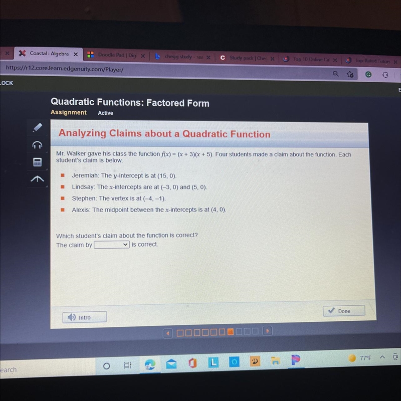 I don’t understand graphing quadratic functions in factored form . Please help-example-1